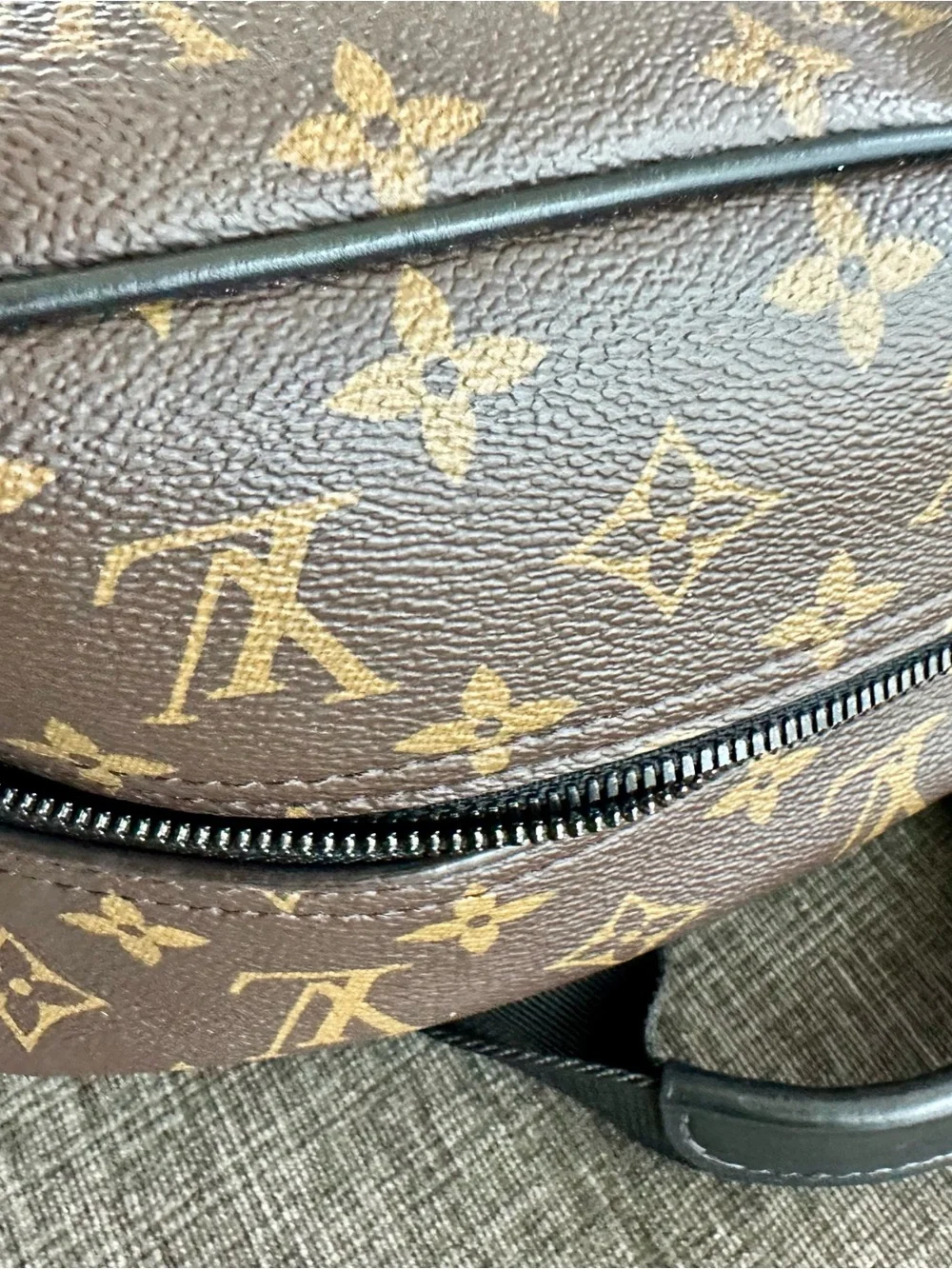 Louis Vuitton Brown Monogram Canvas Backpack with Black Trim